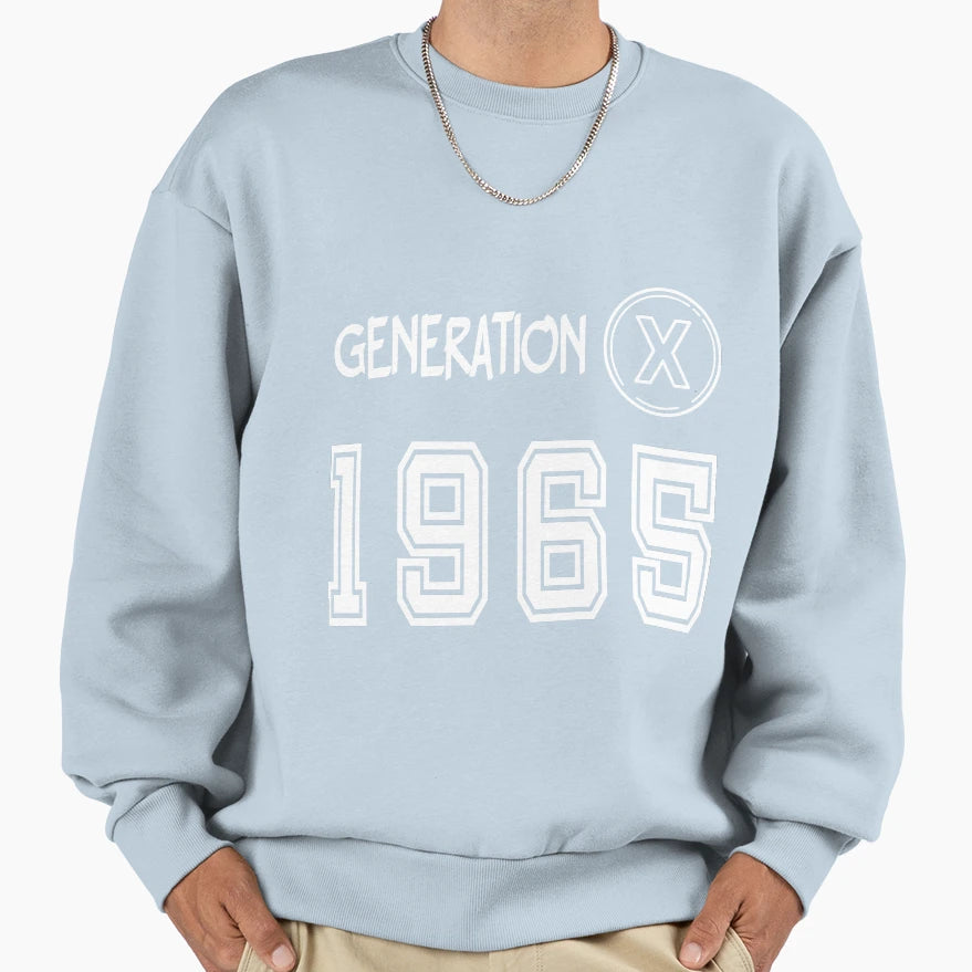 Generation X 1965 Sweatshirt - Minimalist Print for Adults - T-Shirt, Sweatshirt, Hoodie