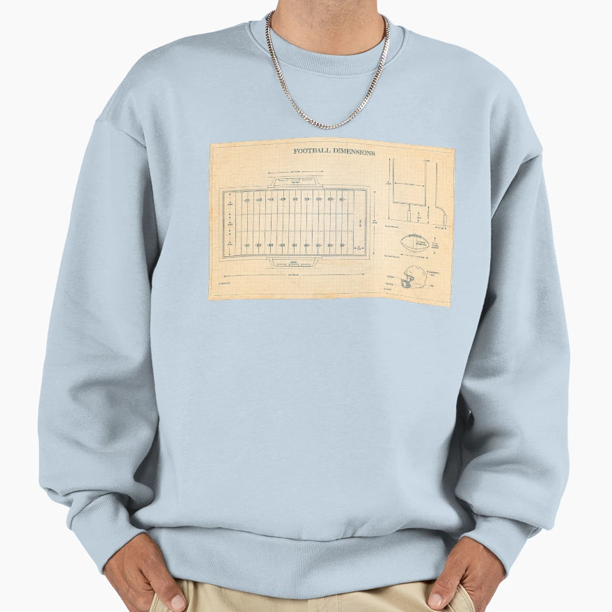 Football Dimensions Old Blue Grid Sweatshirt - Streetwear Style Men Women - T-Shirt, Sweatshirt, Hoodie