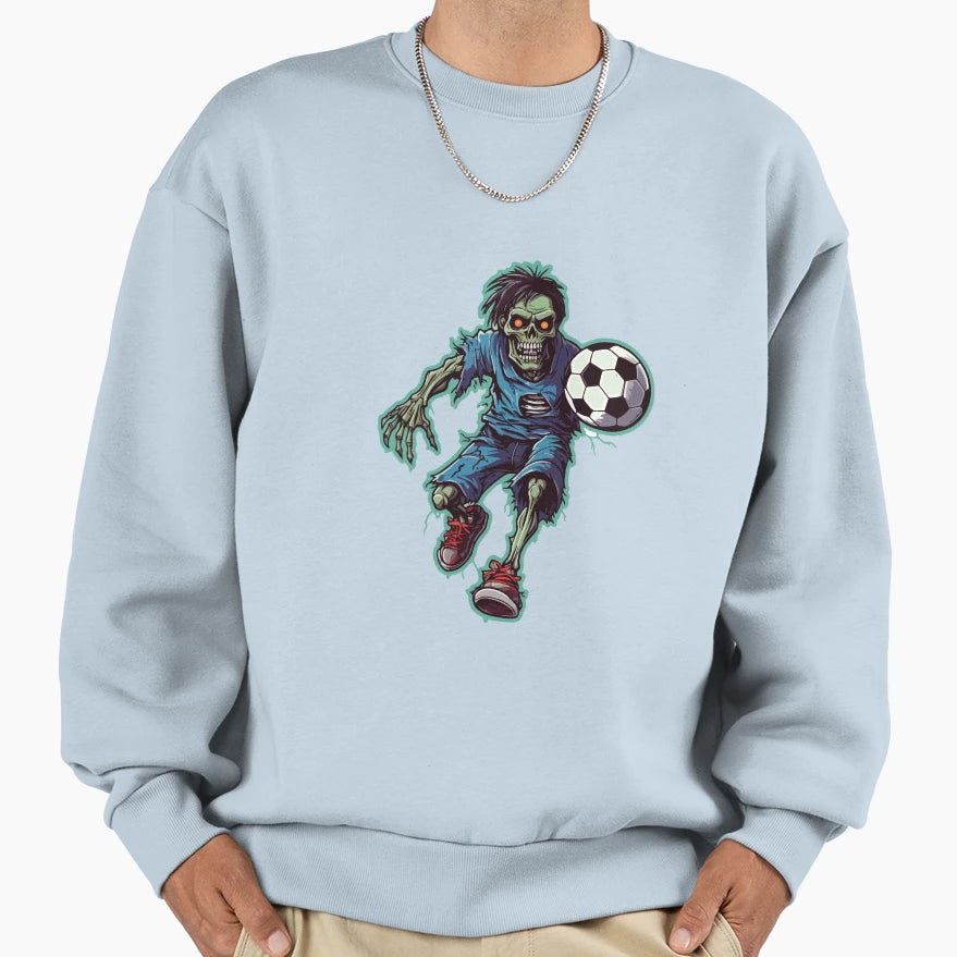 Zombie Football Player Zombies Sweatshirt - Aesthetic Graphic Men Women - T-Shirt, Sweatshirt, Hoodie