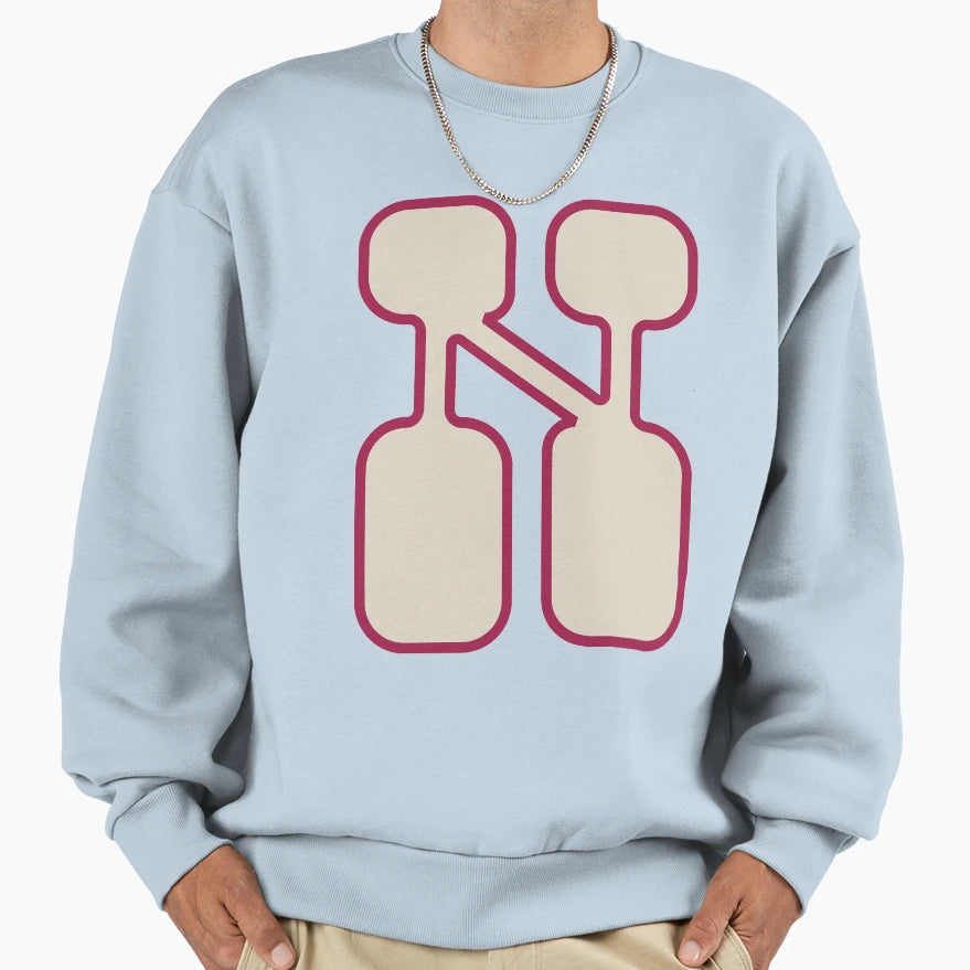 Contemporary Alphabet N 1 Sweatshirt - Minimalist Print for Adults - T-Shirt, Sweatshirt, Hoodie