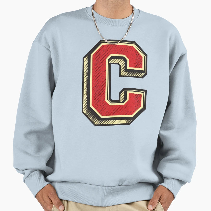 Dazzling Letter C Fantastic Gift Sweatshirt - Graphic Print for Adults - T-Shirt, Sweatshirt, Hoodie
