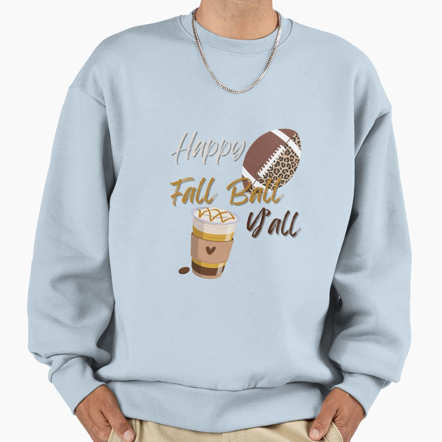Happy Fall Yall Football Mom T-Shirt - Streetwear Style Men Women - T-Shirt, Sweatshirt, Hoodie