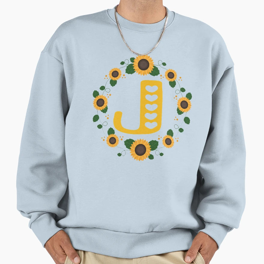 Monogram Letter J Sweatshirt - Minimalist Print Men Women - T-Shirt, Sweatshirt, Hoodie