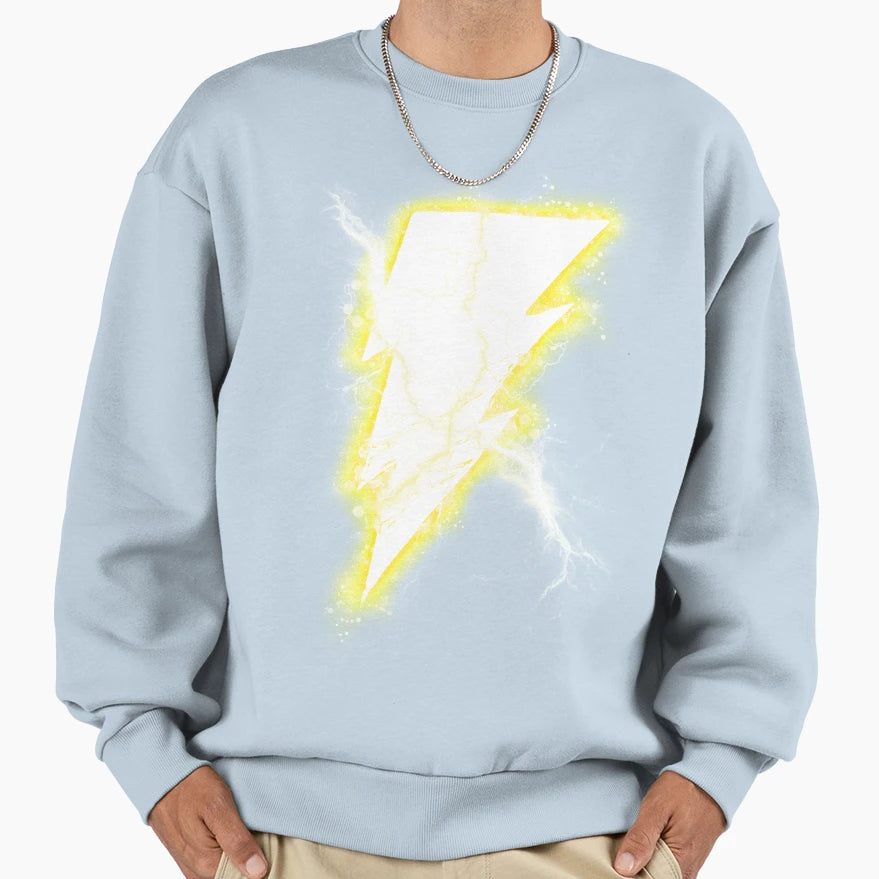 Shazam Lightning Bolt Sweatshirt - Fun Novelty Design Unisex - T-Shirt, Sweatshirt, Hoodie