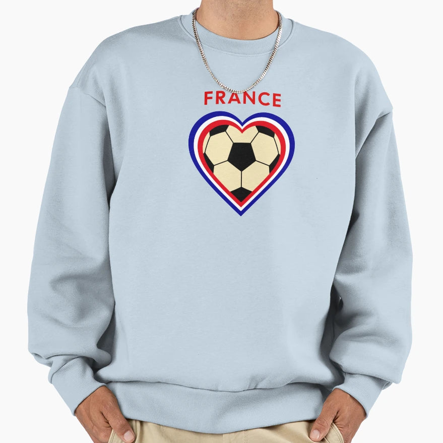 France Soccer Heart Sweatshirt - Unique Graphic Men Women - T-Shirt, Sweatshirt, Hoodie