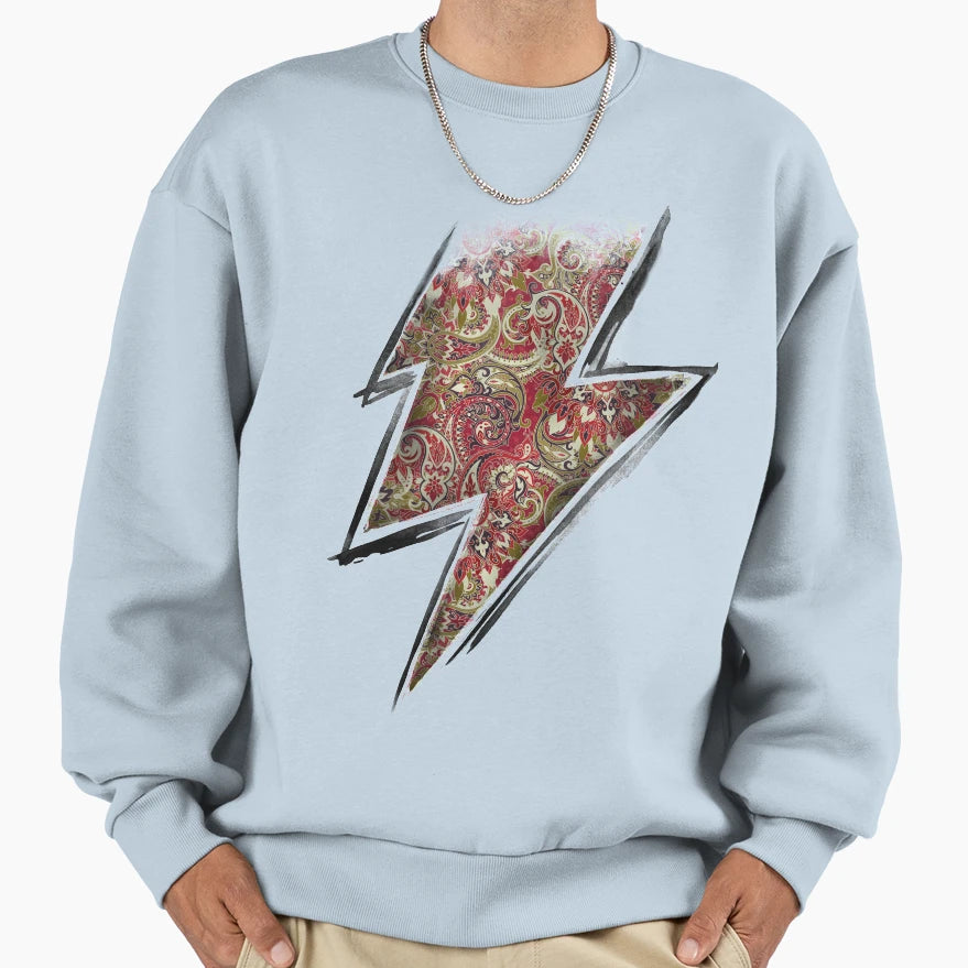 Lightning Paisly Sweatshirt - Aesthetic Graphic Unisex - T-Shirt, Sweatshirt, Hoodie