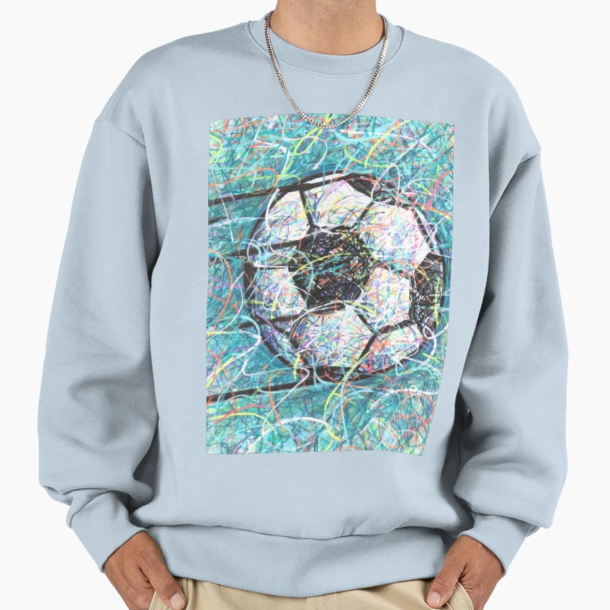 Moving Soccer Ball Pattern Sweatshirt - Casual Everyday Wear Men Women - T-Shirt, Sweatshirt, Hoodie