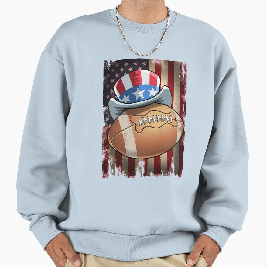 American Football Us Flag 4Th July Sweatshirt - Custom Art Print Men Women - T-Shirt, Sweatshirt, Hoodie