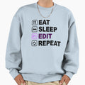 Eat Sleep Edit Repeat T-Shirt - Minimalist Print for Adults - T-Shirt, Sweatshirt, Hoodie