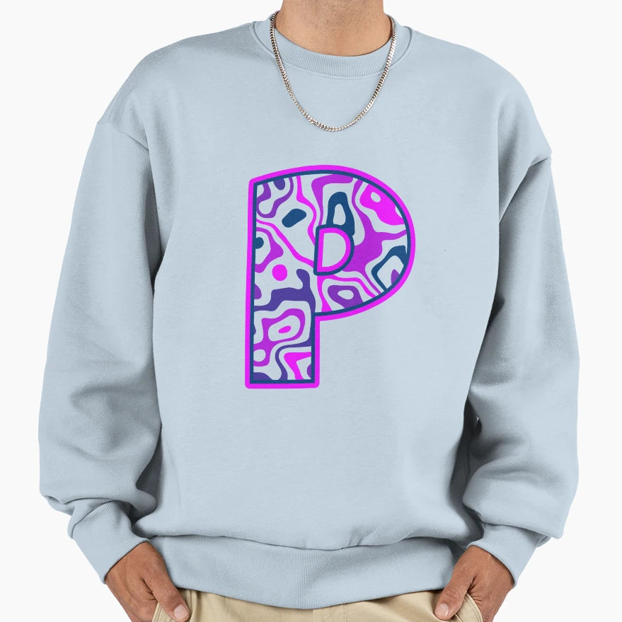 Letter P Sweatshirt - Casual Everyday Wear Men Women - T-Shirt, Sweatshirt, Hoodie