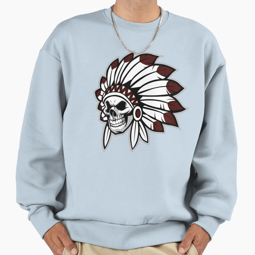 Warrior Skull Sweatshirt - Minimalist Print for Adults - T-Shirt, Sweatshirt, Hoodie