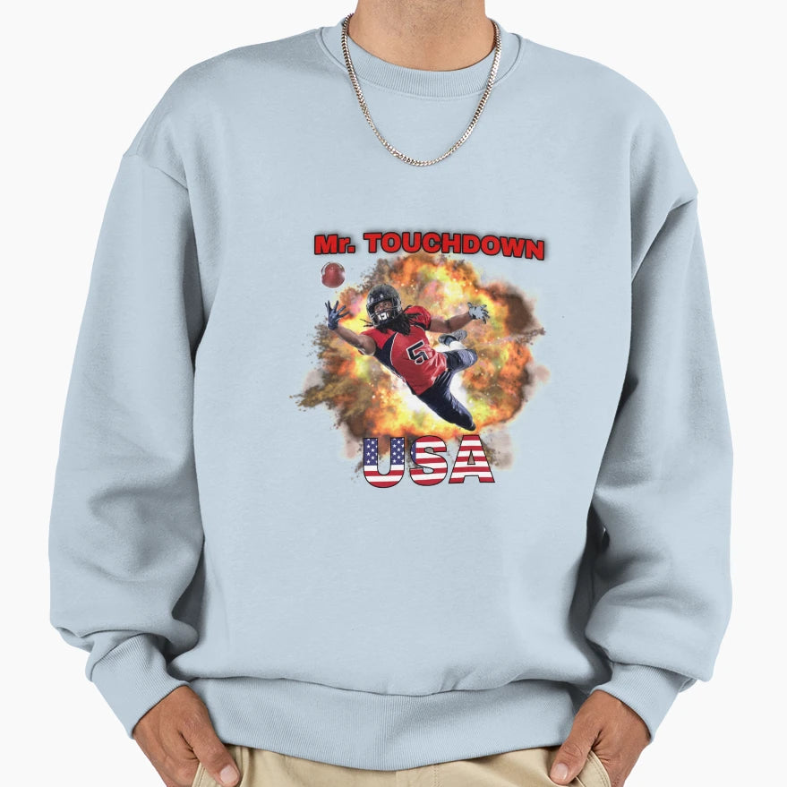 Mr Touchdown Usa Motif Sweatshirt - Fun Novelty Design Unisex - T-Shirt, Sweatshirt, Hoodie