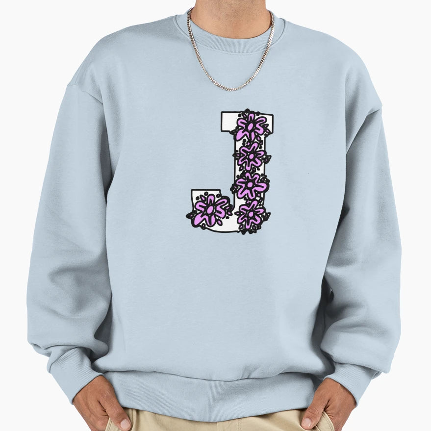 Alphabet Letter J Sweatshirt - Minimalist Print Men Women - T-Shirt, Sweatshirt, Hoodie