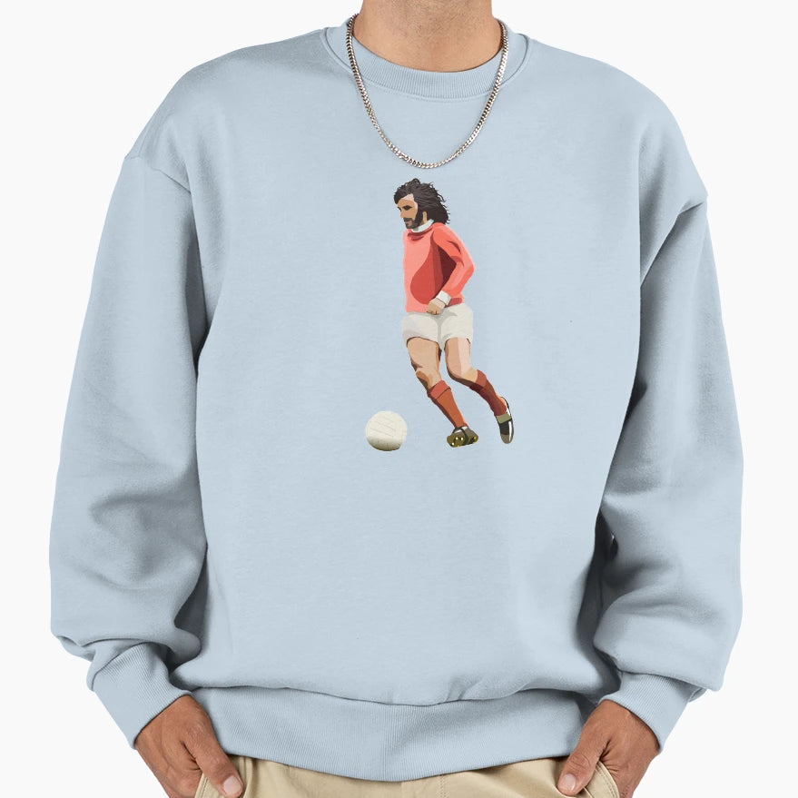 Legend George Best Sweatshirt - Trendy Graphic for Adults - T-Shirt, Sweatshirt, Hoodie
