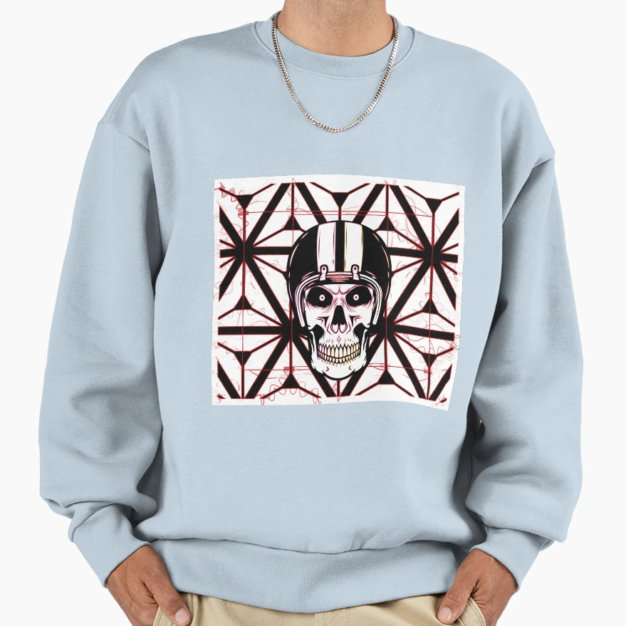 Biker Skull Sweatshirt - Casual Everyday Wear Unisex - T-Shirt, Sweatshirt, Hoodie