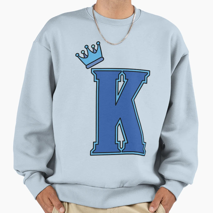 Blue Letter K Sweatshirt - Aesthetic Graphic Unisex - T-Shirt, Sweatshirt, Hoodie