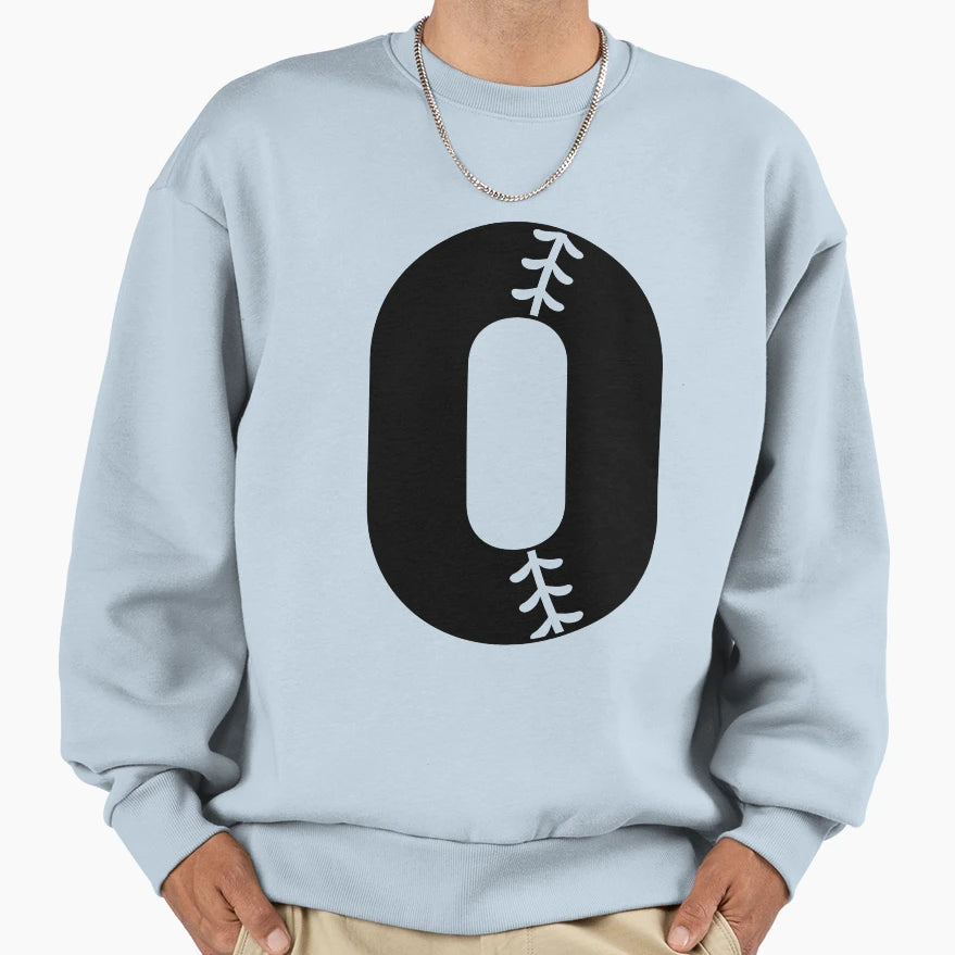 Baseball Number 0 Sweatshirt - Minimalist Print Men Women - T-Shirt, Sweatshirt, Hoodie