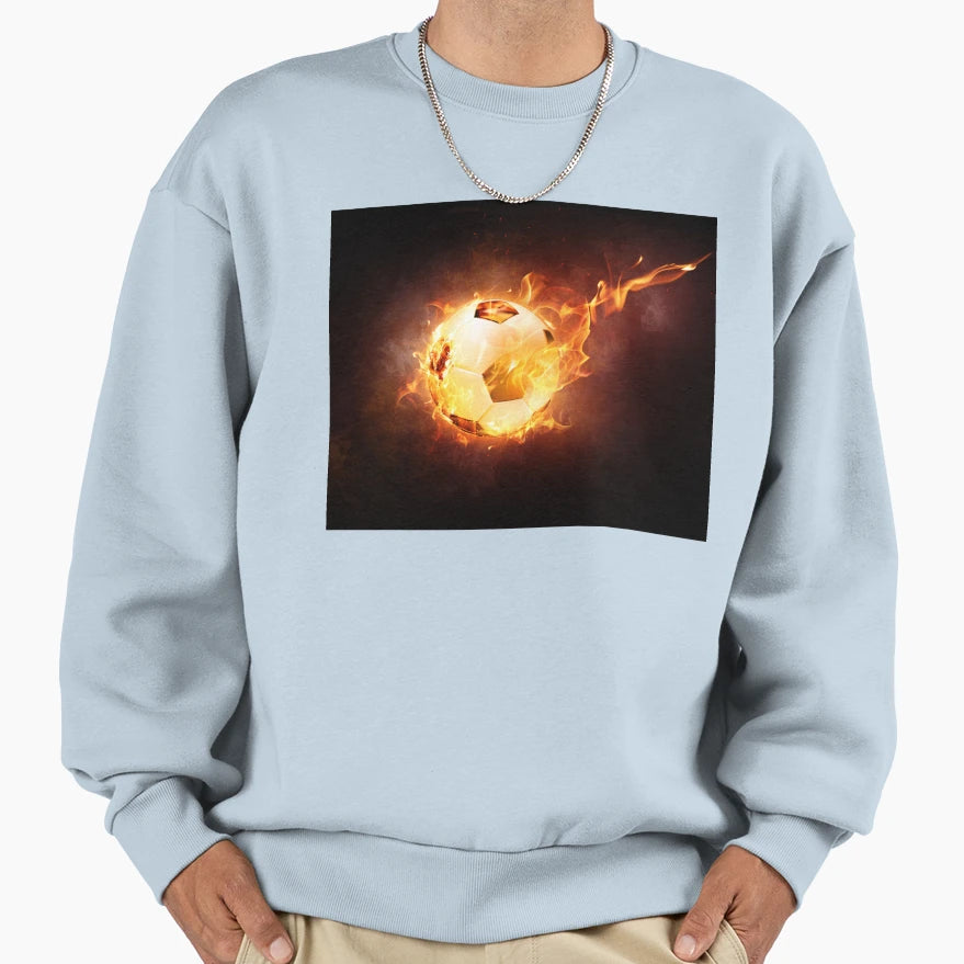 Burning Football Sweatshirt - Casual Everyday Wear for Adults - T-Shirt, Sweatshirt, Hoodie