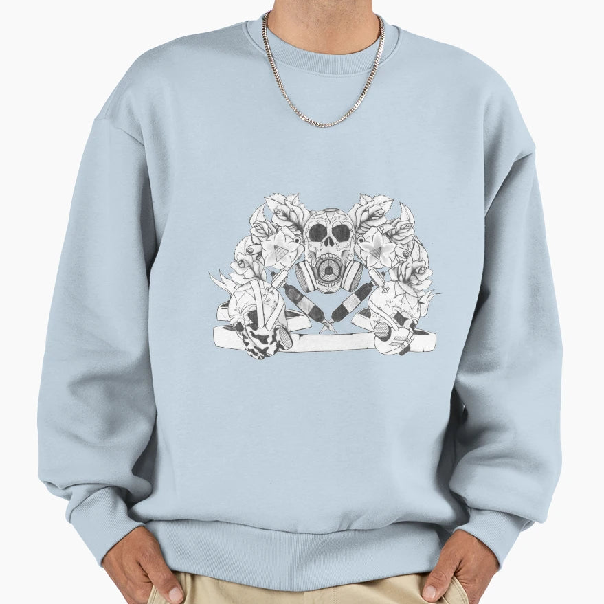 Skeleton Skull Sweatshirt - Graphic Print Unisex - T-Shirt, Sweatshirt, Hoodie