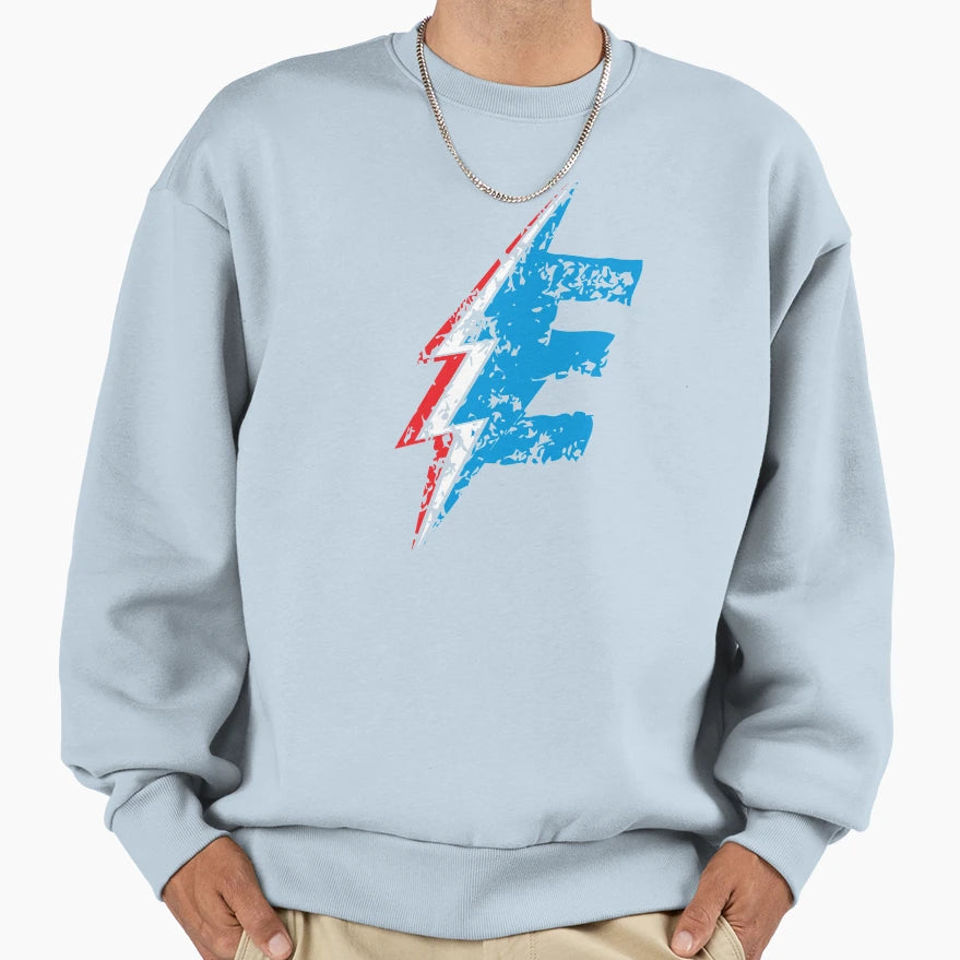 Energy Lighting Superhero Letter E Sweatshirt - Custom Art Print for Adults - T-Shirt, Sweatshirt, Hoodie
