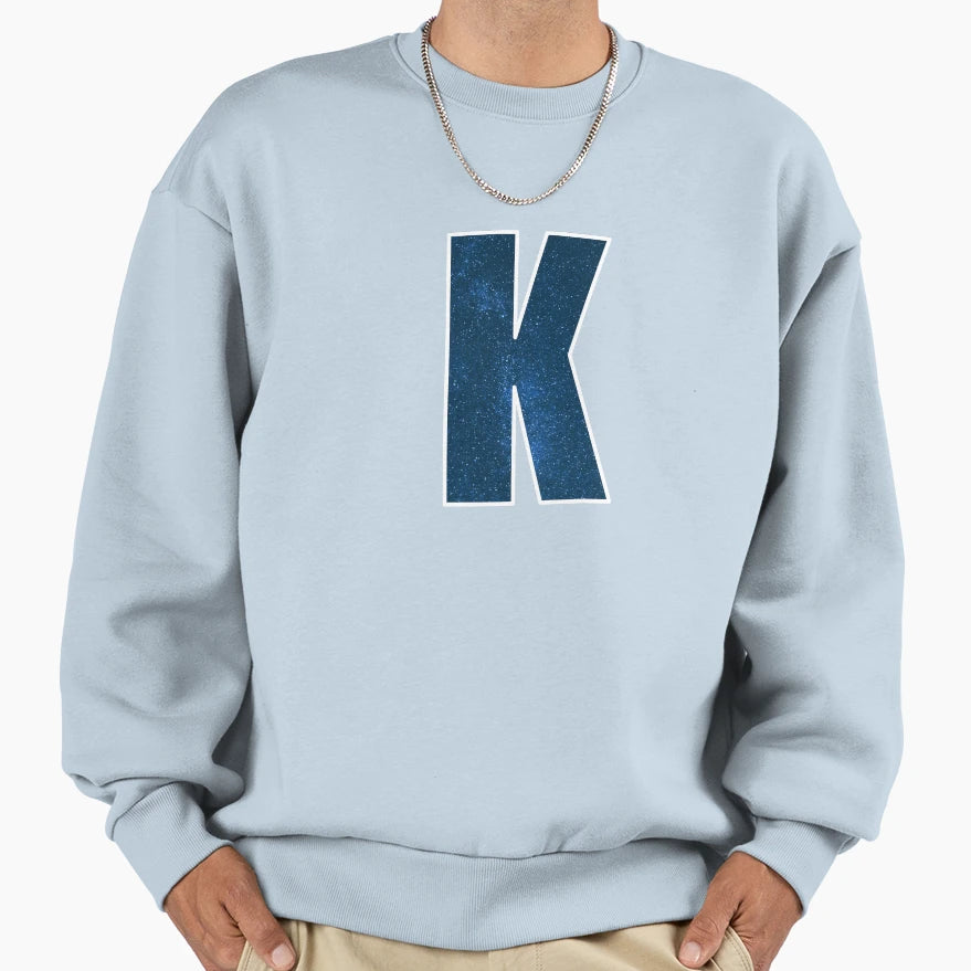 Letter K Stars Sky Monogram Art Sweatshirt - Custom Art Print Unisex - T-Shirt, Sweatshirt, Hoodie