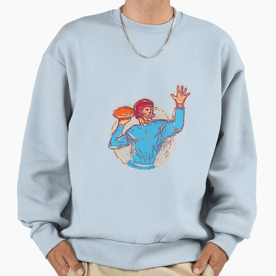 American Football Quarterback Sweatshirt - Custom Art Print Unisex - T-Shirt, Sweatshirt, Hoodie
