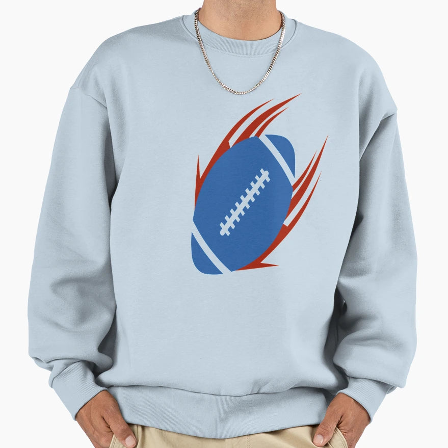 Blue And Red Football Sweatshirt - Graphic Print for Adults - T-Shirt, Sweatshirt, Hoodie