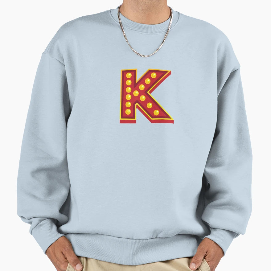 Letter K Disco Sweatshirt - Casual Everyday Wear Men Women - T-Shirt, Sweatshirt, Hoodie