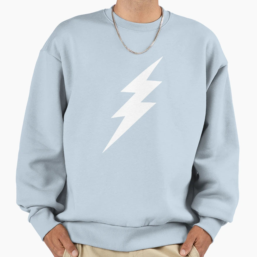 White Lightning Bolt Sweatshirt - Custom Art Print Unisex - T-Shirt, Sweatshirt, Hoodie