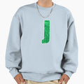 Letter J Green Water Wave Ocean Art Sweatshirt - Custom Art Print Unisex - T-Shirt, Sweatshirt, Hoodie