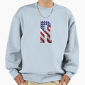 Letter R Patriotic Art American Flag Sweatshirt - Graphic Print for Adults - T-Shirt, Sweatshirt, Hoodie
