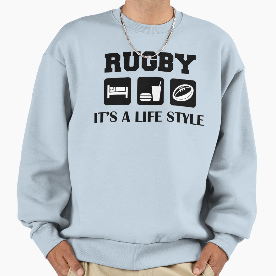 Rugby Eat Sleep And Play Rugby Sweatshirt - Minimalist Print Unisex - T-Shirt, Sweatshirt, Hoodie