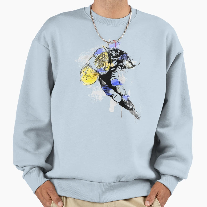 French Horn Football Sweatshirt - Novelty Apparel for Adults - T-Shirt, Sweatshirt, Hoodie