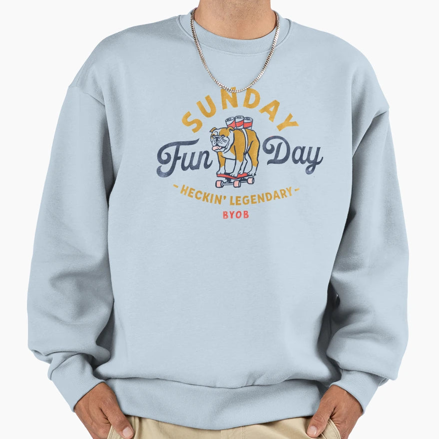 Sunday Funday Heckin Legendary Funny T-Shirt - Graphic Print Unisex - T-Shirt, Sweatshirt, Hoodie