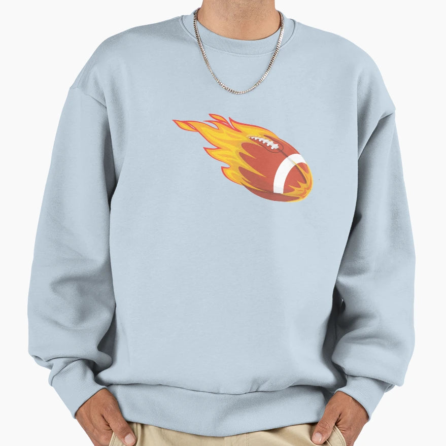 Flaming Football Sweatshirt - Fun Novelty Design Unisex - T-Shirt, Sweatshirt, Hoodie