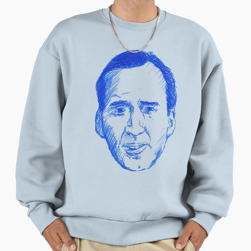 Cage Ballpoint Blue Original Pen Sweatshirt - Graphic Print Men Women - T-Shirt, Sweatshirt, Hoodie