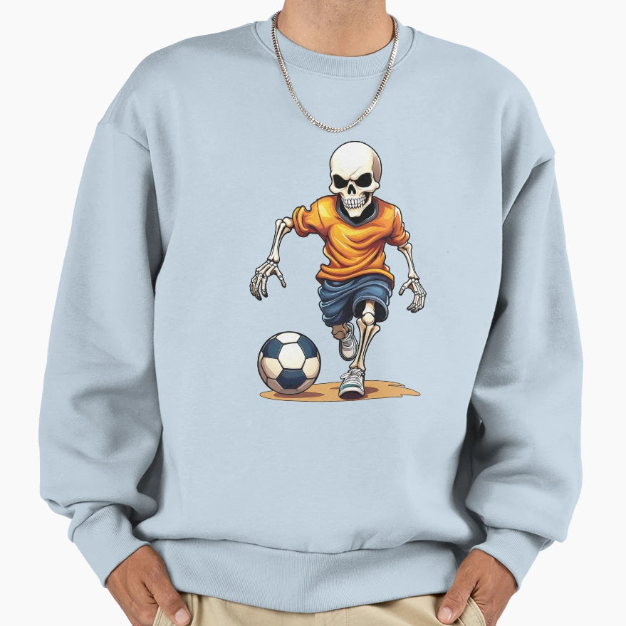 Soccer Football Halloween Skeleton Sweatshirt - Aesthetic Graphic Unisex - T-Shirt, Sweatshirt, Hoodie