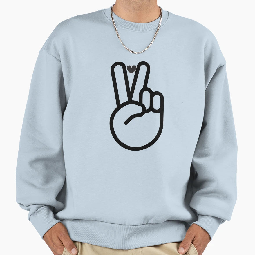 Hand Peace Sign Sweatshirt - Streetwear Style Unisex - T-Shirt, Sweatshirt, Hoodie