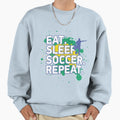 Eat Sleep Soccer Repeat Funny T-Shirt - Unique Graphic Unisex - T-Shirt, Sweatshirt, Hoodie