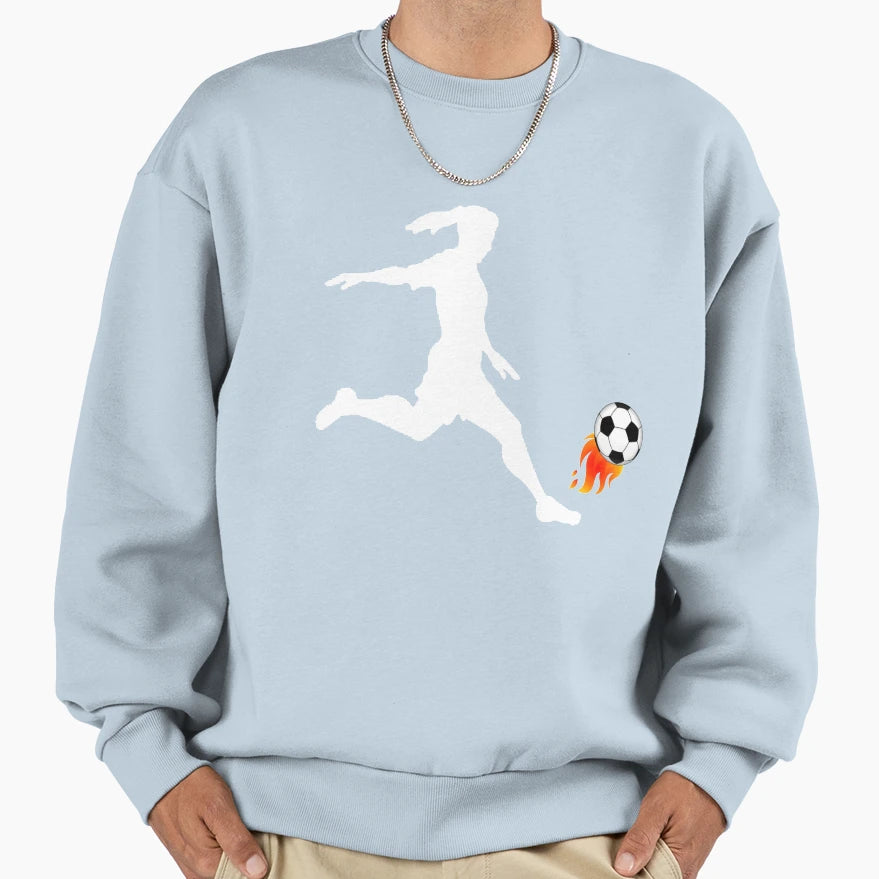 Womens Soccer Fire Sweatshirt - Graphic Print Men Women - T-Shirt, Sweatshirt, Hoodie