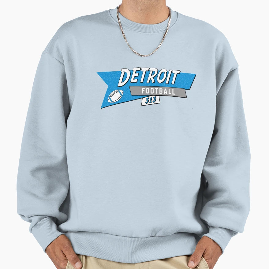 Detroit 90S Football Sweatshirt - Custom Art Print for Adults - T-Shirt, Sweatshirt, Hoodie