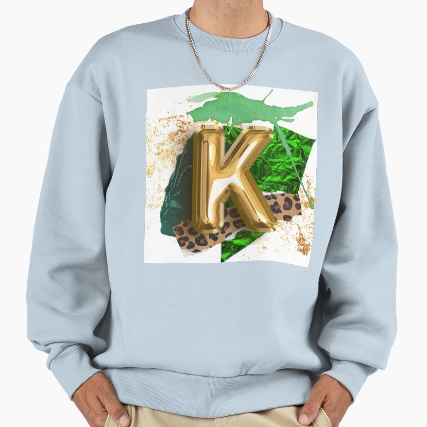 Initial Letter K Sweatshirt - Minimalist Print for Adults - T-Shirt, Sweatshirt, Hoodie