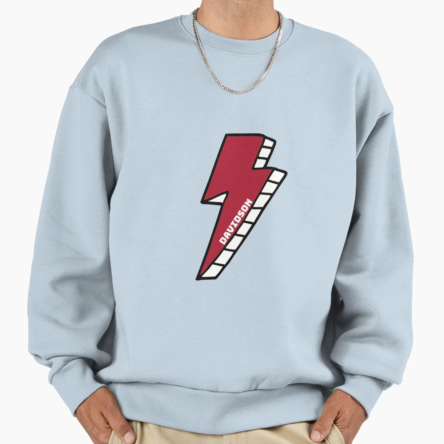 Davidson College Lightning Bolt Sweatshirt - Graphic Print Unisex - T-Shirt, Sweatshirt, Hoodie