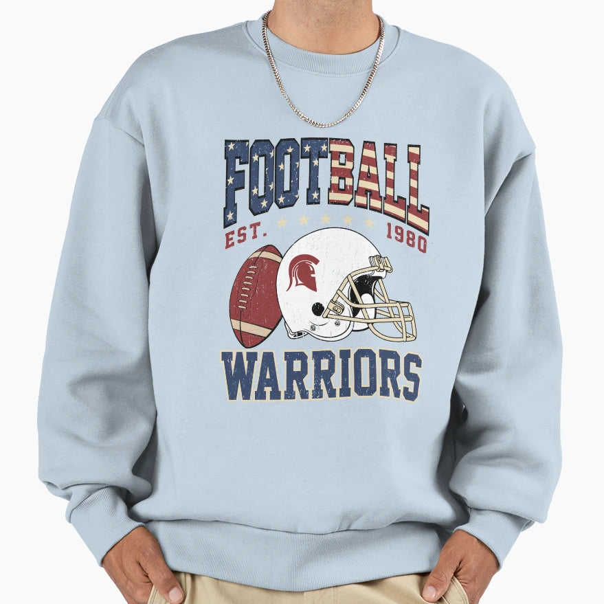 Warriors Football Sweatshirt - Graphic Print Unisex - T-Shirt, Sweatshirt, Hoodie