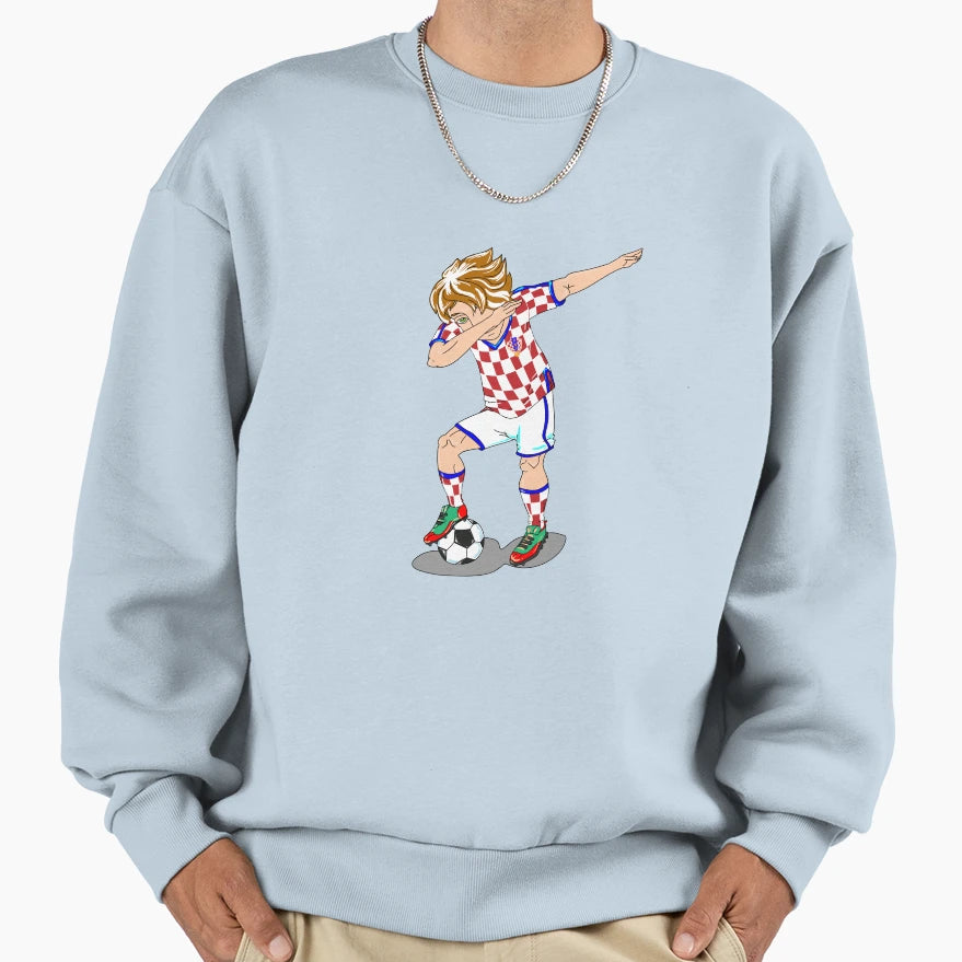 Croatia Footballer Dab Sweatshirt - Trendy Graphic for Adults - T-Shirt, Sweatshirt, Hoodie