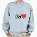 Peace And Love Sweatshirt - Graphic Print Unisex - T-Shirt, Sweatshirt, Hoodie