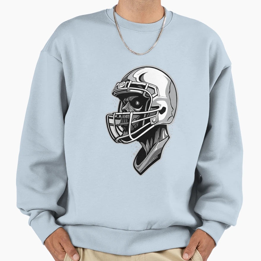 American Football Skull Sweatshirt - Minimalist Print Men Women - T-Shirt, Sweatshirt, Hoodie