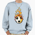 Flaming Soccer Ball Sweatshirt - Aesthetic Graphic for Adults - T-Shirt, Sweatshirt, Hoodie