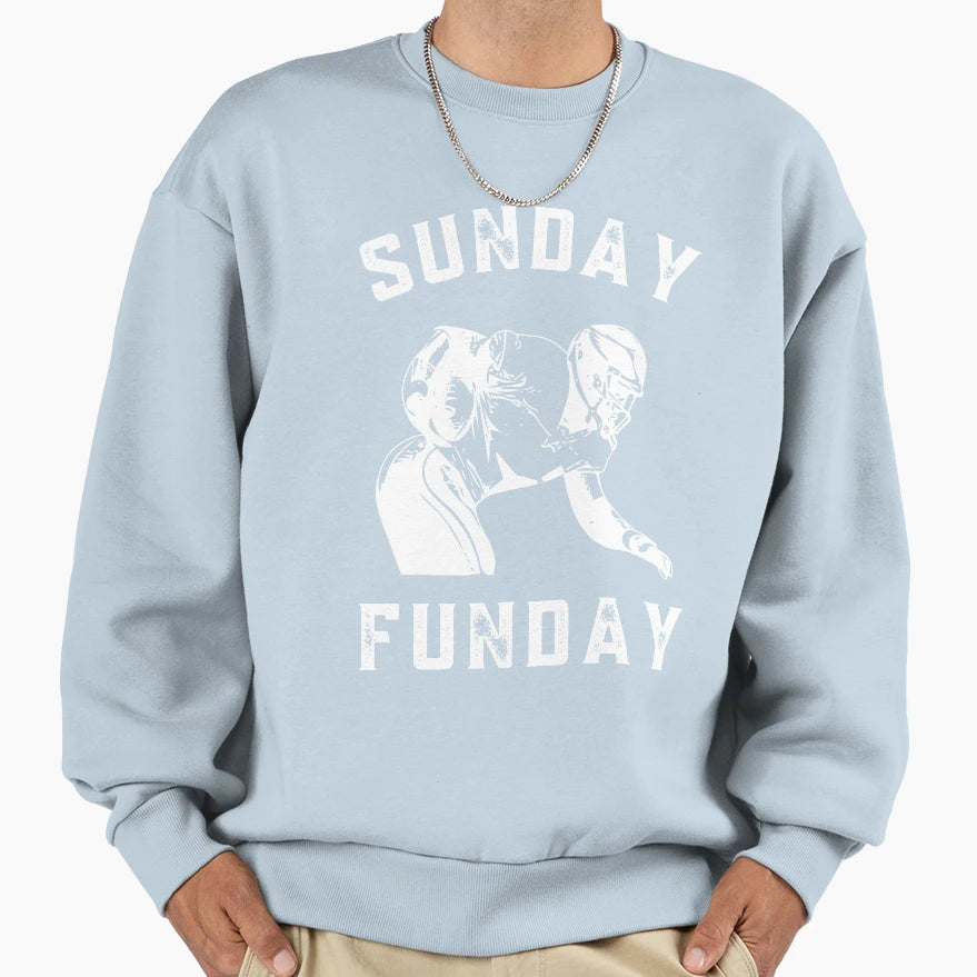 Sunday Funday Superbowl Artistic T-Shirt - Fun Novelty Design for Adults - T-Shirt, Sweatshirt, Hoodie