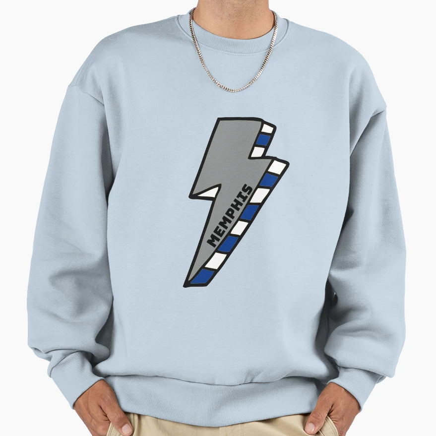 University Memphis Lightning Bolt Sweatshirt - Novelty Apparel Unisex - T-Shirt, Sweatshirt, Hoodie